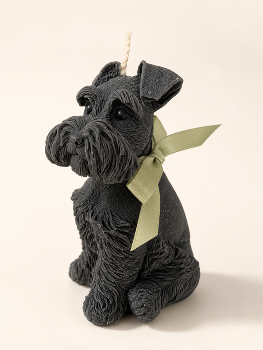 Handmade Schnauzer soy wax candle by SZOFI & CO