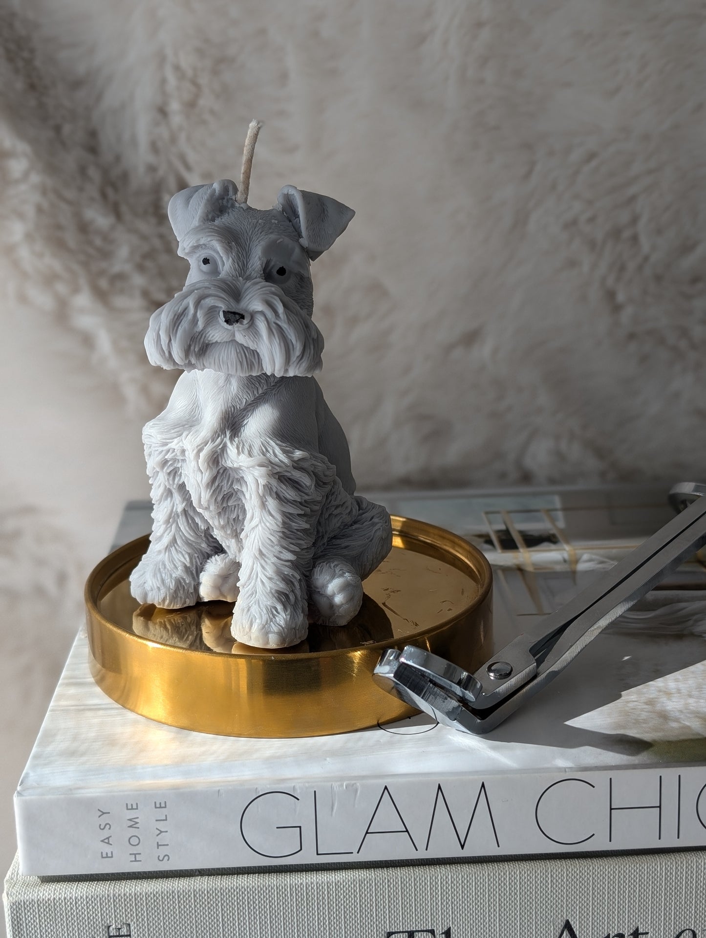 Schnauzer Doggy - Pillar Candle