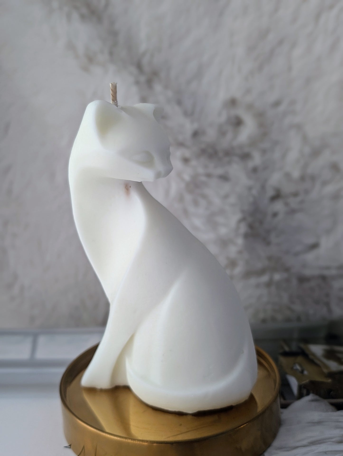 Feline Elegance - Cat Pillar Candle