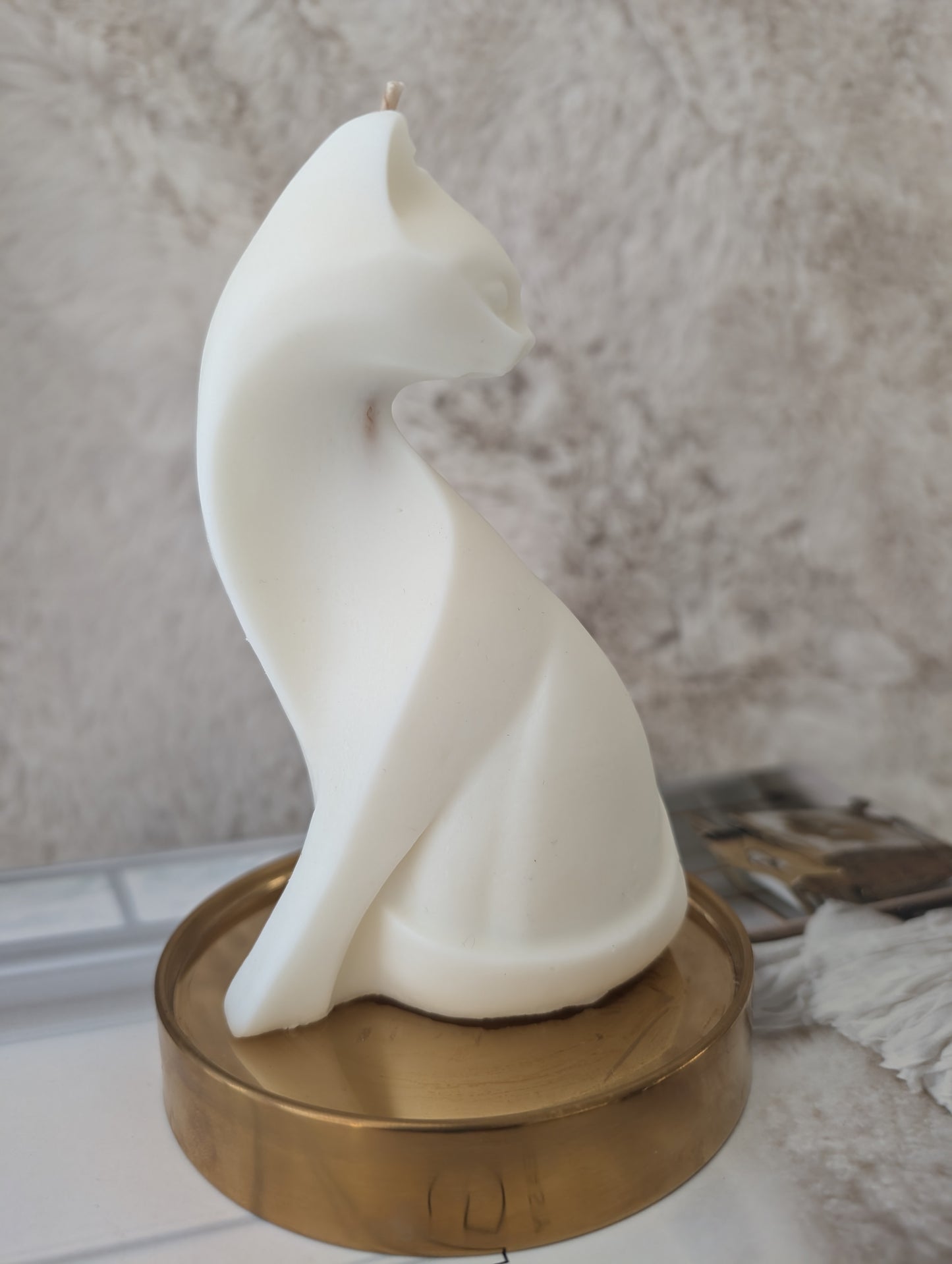 Feline Elegance - Cat Pillar Candle