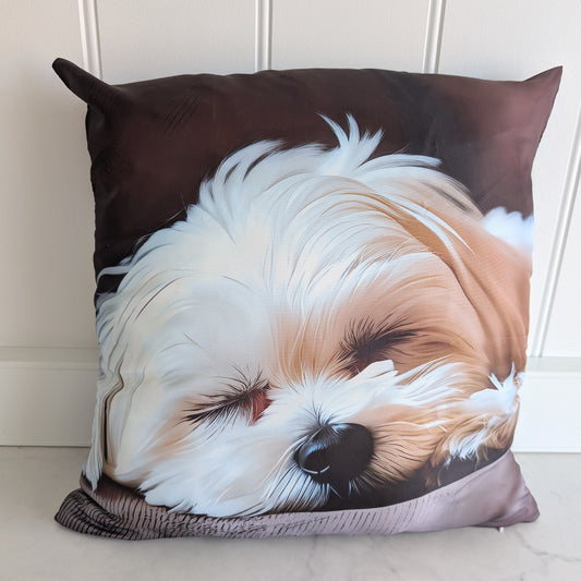 White Puppy Sleeping cushion – front